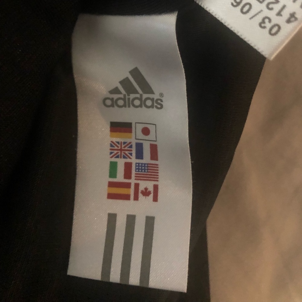 Adidas Youth Medium Zip Up Black and White Jacket - Picture 6 of 7